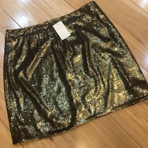 Kate Spade gold sequin Robbie skirt 12